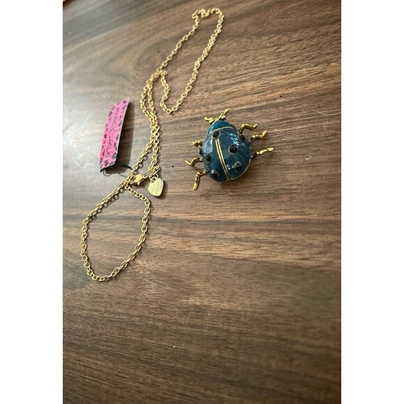 New Betsey Johnson Necklace and Brooch Ladybug designer fashion jewelry - Picture 2 of 3